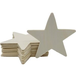 Unfinished Wooden Stars - Ready to Paint or Decorate (Set of 12)